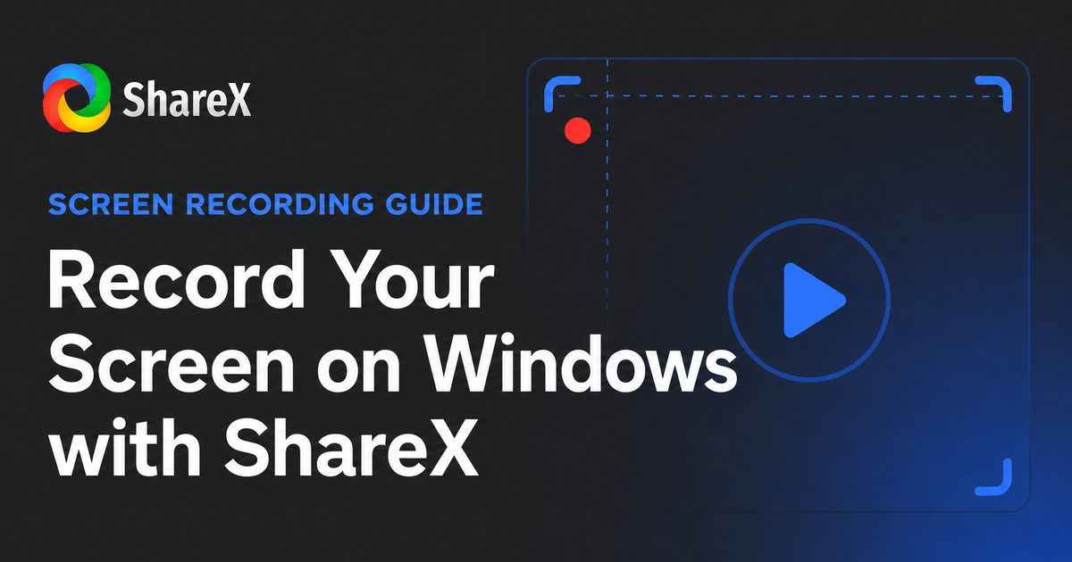 An instructional guide on recording your computer screen in Windows using ShareX.