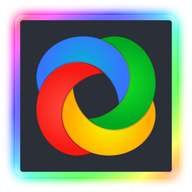 Screenshot displaying a neon rainbow glow effect